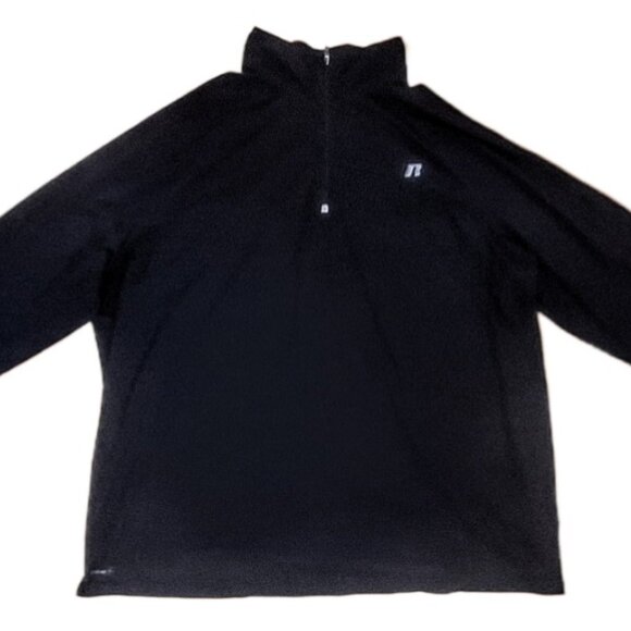Men’s 3XL Russel Dry Power 360 Black Long Sleeved 1/4 Zip High-neck Shirt - Picture 1 of 4